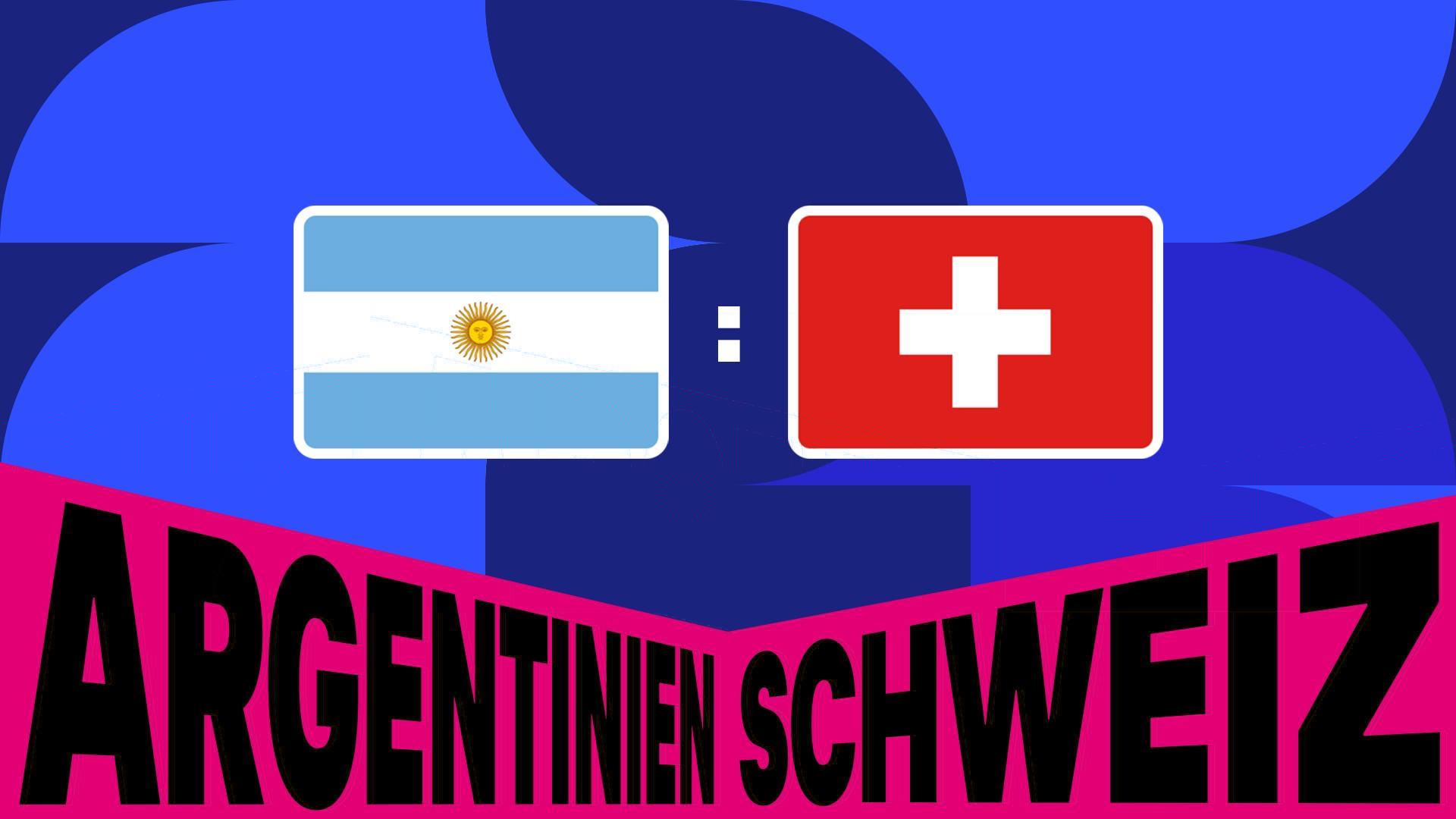 Werbemotiv mit den Flaggen von Argentinien und der Schweiz.